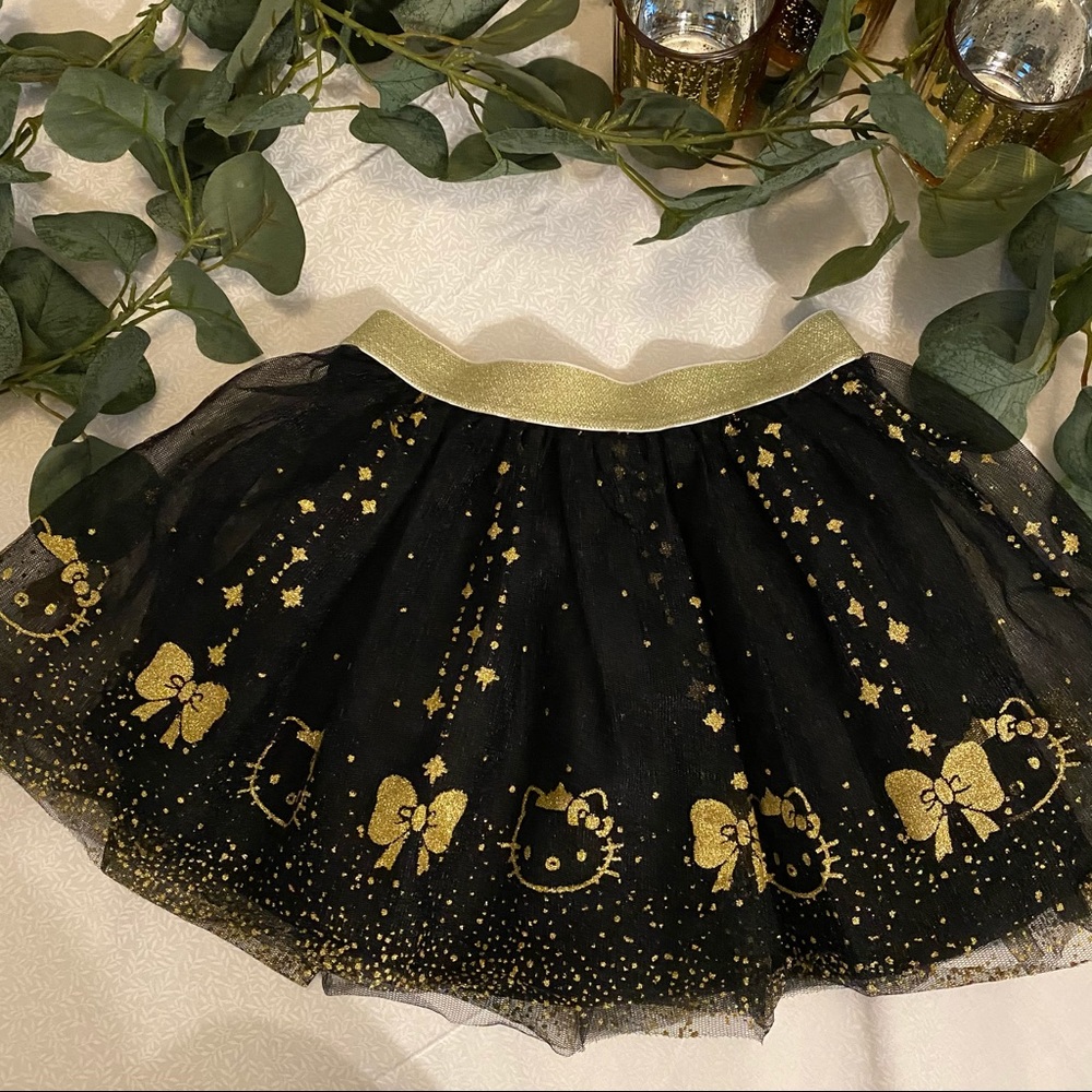 Girls black tutu skirt with gold size 5